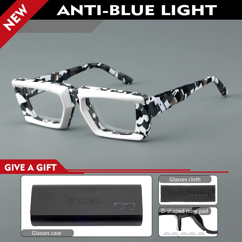 Vicky Unisex Full Rim Square Brow Line Acetate Reading Glasses 623046