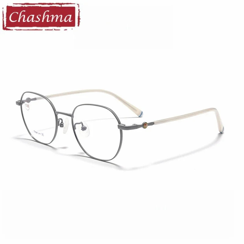 Chashma Ochki Unisex Youth's Full Rim Polygon Titanium Eyeglasses 881028
