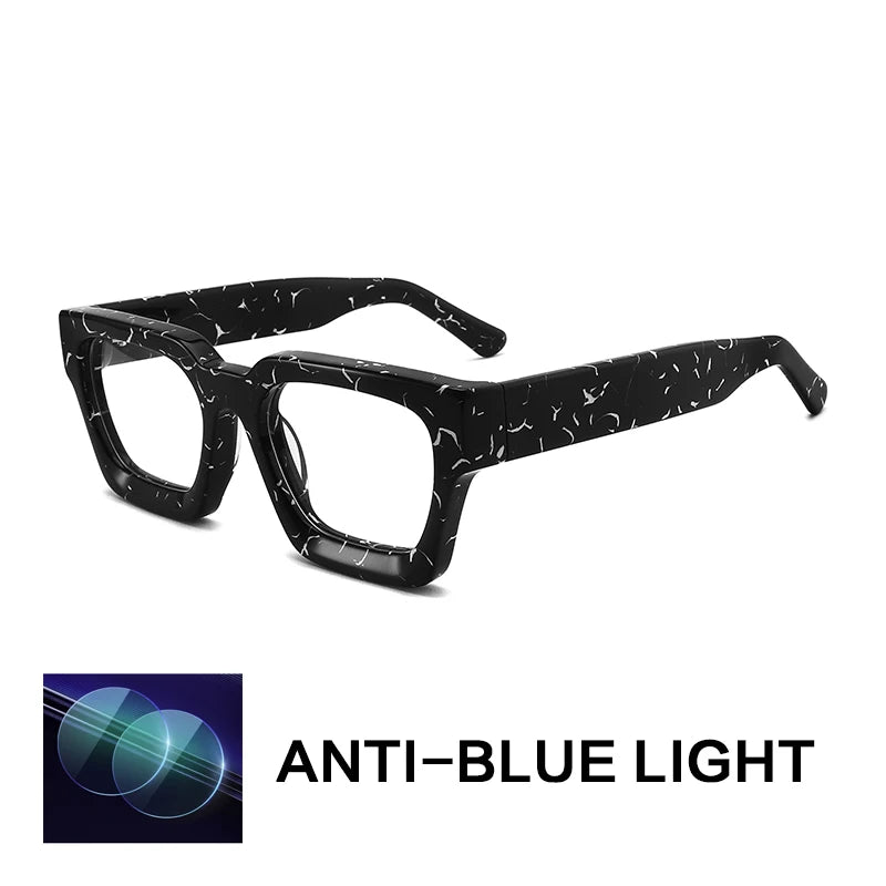 Gatenac Unisex Full Rim Polygon Brow Line Acetate Reading Glasses G1439