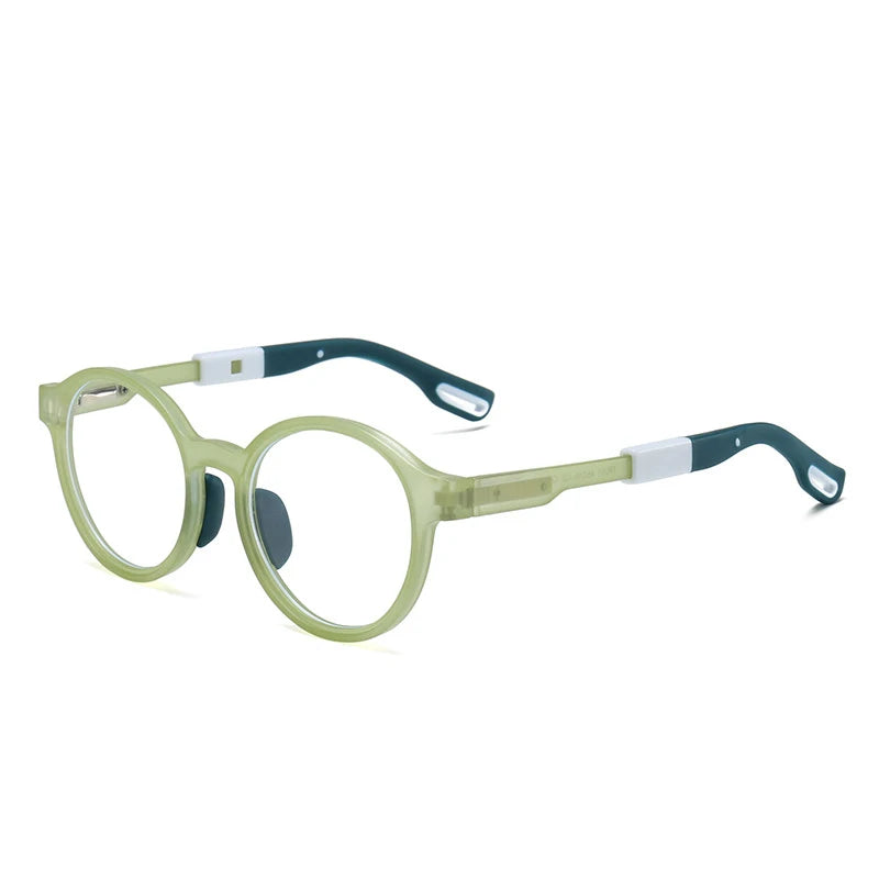 KatKani Unisex Children's Full Rim Round Tr 90 Eyeglasses J201 Full Rim KatKani Eyeglasses Green  