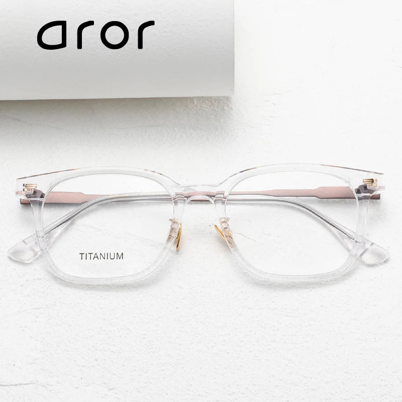 Aror Unisex Full Rim Square Acetate Eyeglasses 842193 Full Rim Aror