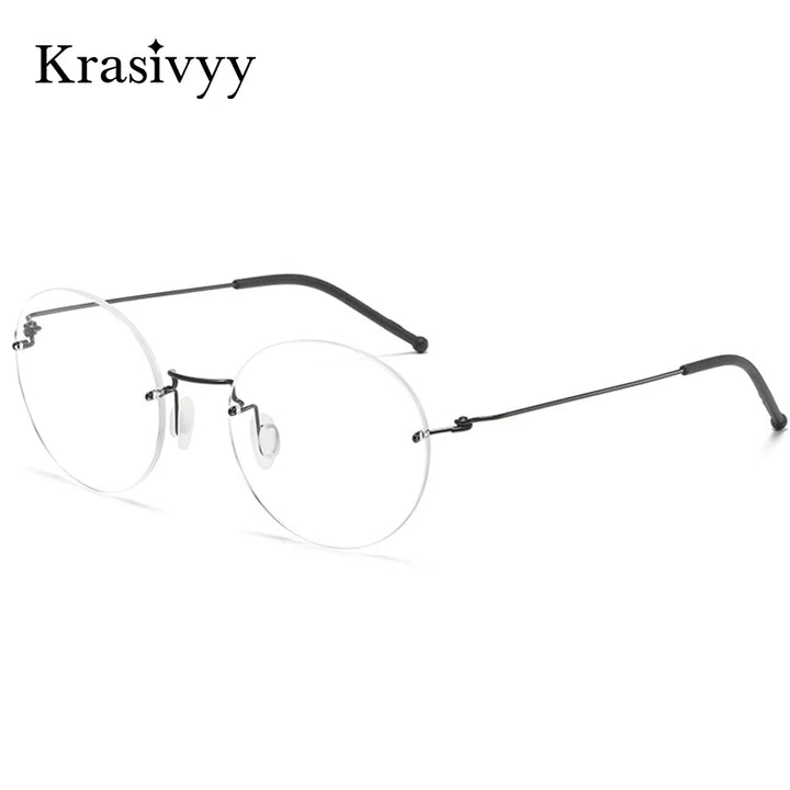 Krasivyy Unisex Full Rim Round Titanium Prescription Eyeglasses ARLT5936 - view 3