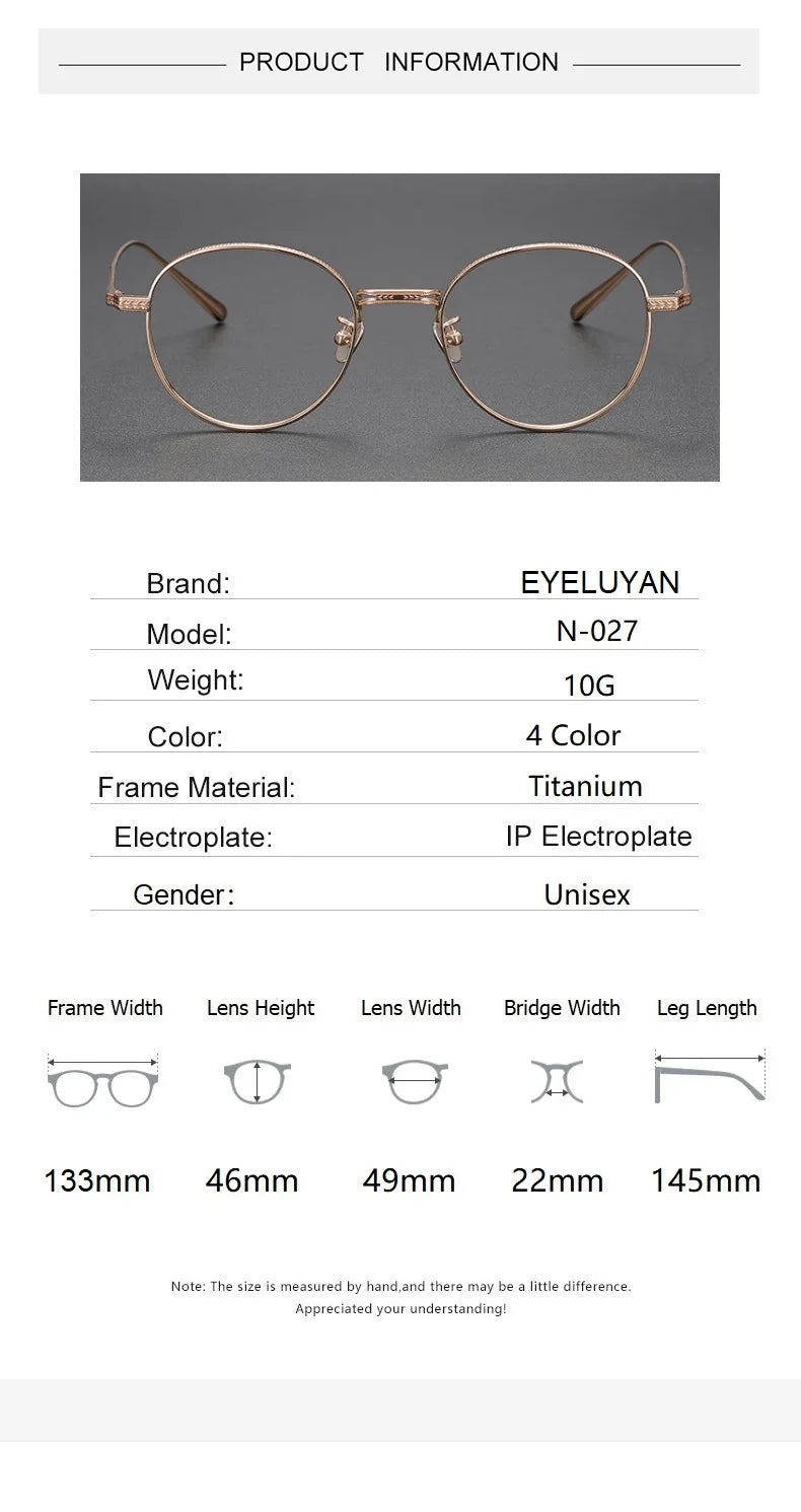 Eleccion Women's Full Rim Oval Titanium Eyeglasses 94227