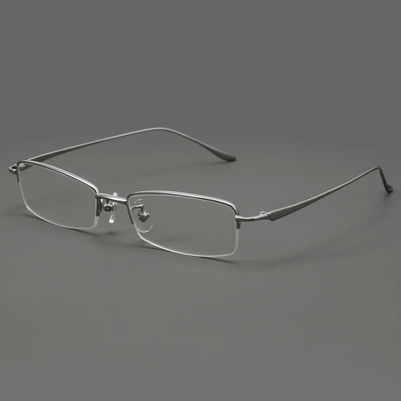 Momoja Women's Semi Rim Square Titanium Eyeglasses 78560