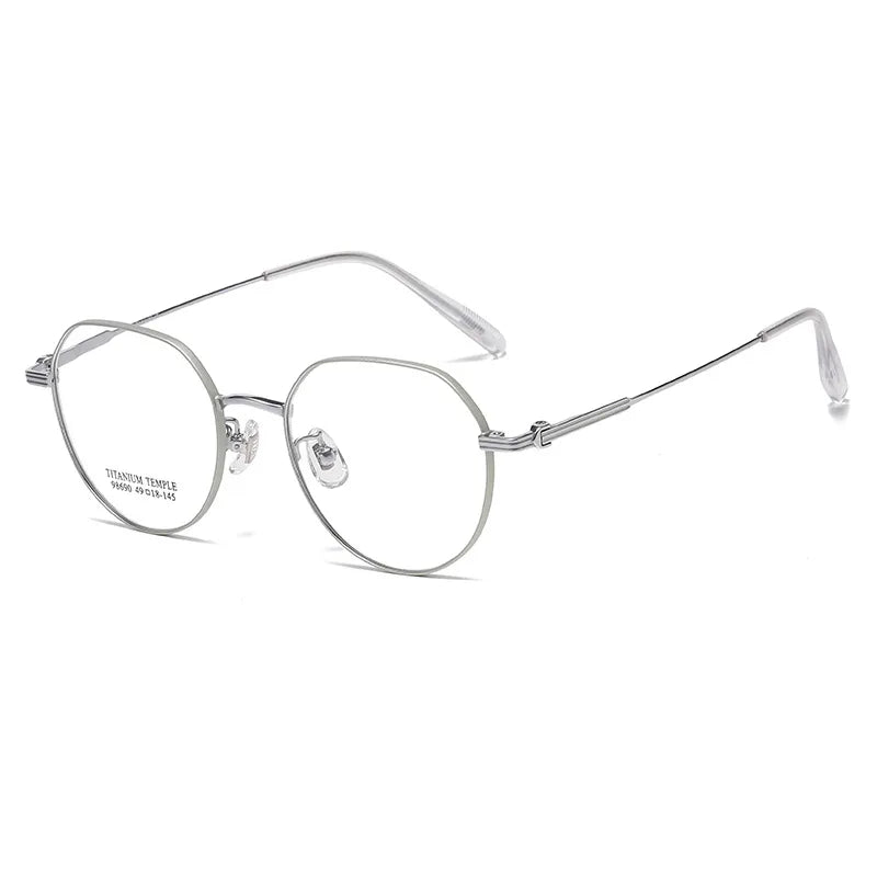 Momoja Women's Full Rim Flat Top Polygon Titanium Eyeglasses 98690