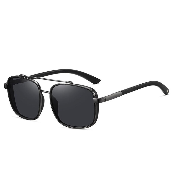 Yimaruili Unisex Full Rim Square Tr 90 Alloy Double Bridge Polarized Sunglasses C3805 Sunglasses Yimaruili Sunglasses Black Gun C4 Other 