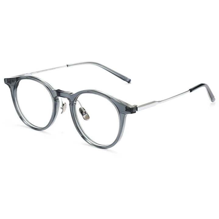 Black Mask Unisex Full Rim Round Titanium Acetate Eyeglasses 368111