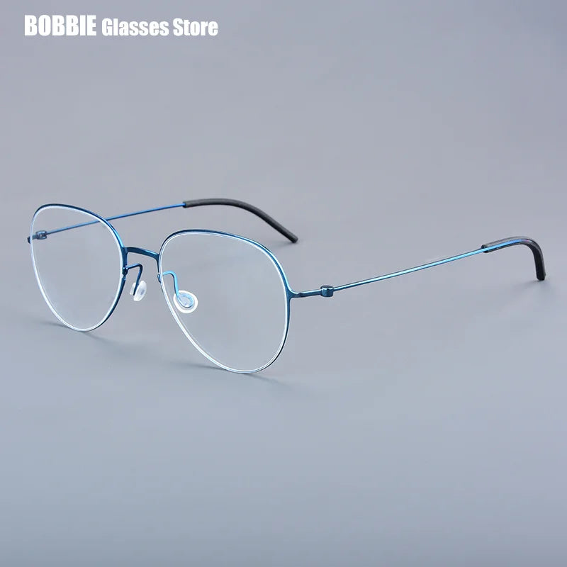 Bobbie Women's Full Rim Round Oval Screwless Titanium Eyeglasses 365512