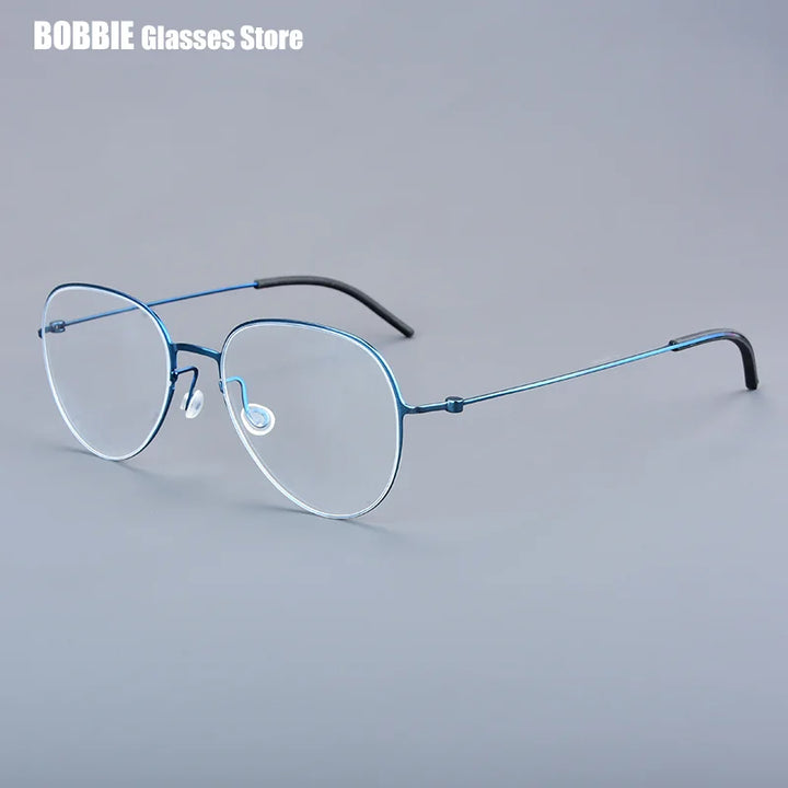 Bobbie Women's Full Rim Round Oval Screwless Titanium Eyeglasses 365512