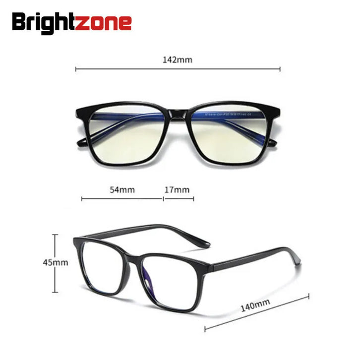 Brightzone Unisex Full Rim Square Tr 90 Titanium Eyeglasses 71421 Full Rim Brightzone