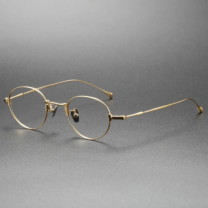 Aimee Unisex Full Rim Round Titanium Eyeglasses 1353 Full Rim Aimee Golden  