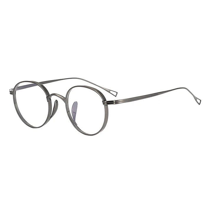 Black Mask Unisex Full Rim Round Titanium Eyeglasses BM-KN113