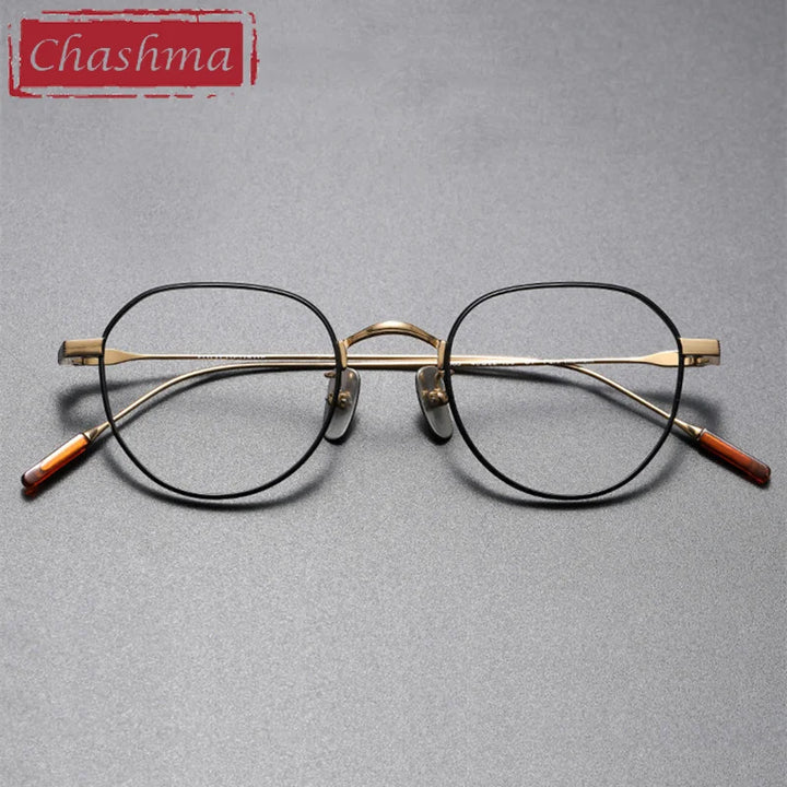 Chashma Ochki Women's Full Rim Flat Top Oval Titanium Eyeglasses 84803 Full Rim Chashma Ochki   