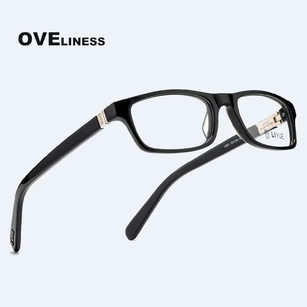 Oveliness Men's Full Rim Square Acetate Eyeglasses  68201