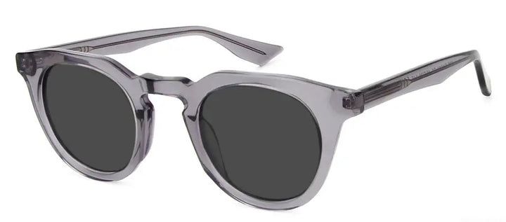 Esnbie 721810 Unisex Full Rim Flat Top Round Thick Acetate Sunglasses FuzWeb