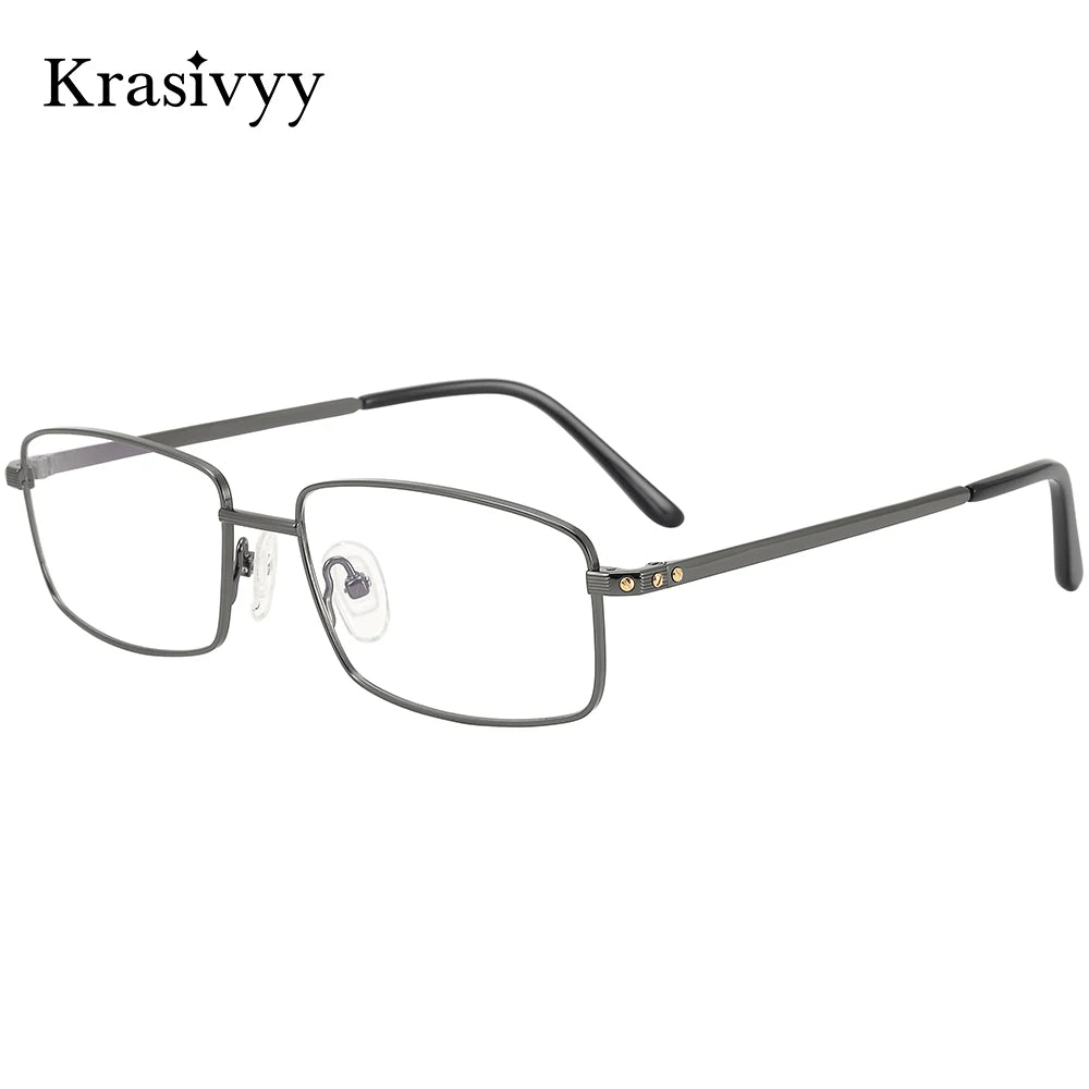 Krasivyy Unisex Full Rim Square Two Sizes Titanium Eyeglasses 310085