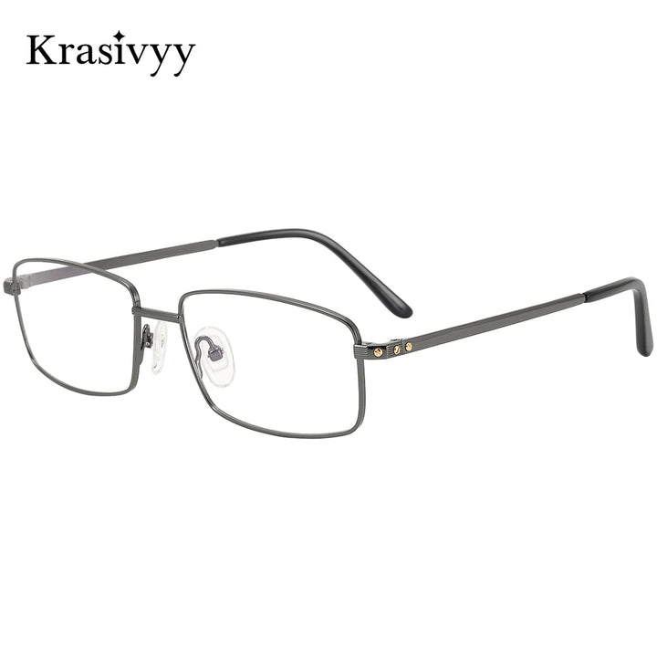 Krasivyy Unisex Full Rim Square Two Sizes Titanium Eyeglasses 310085