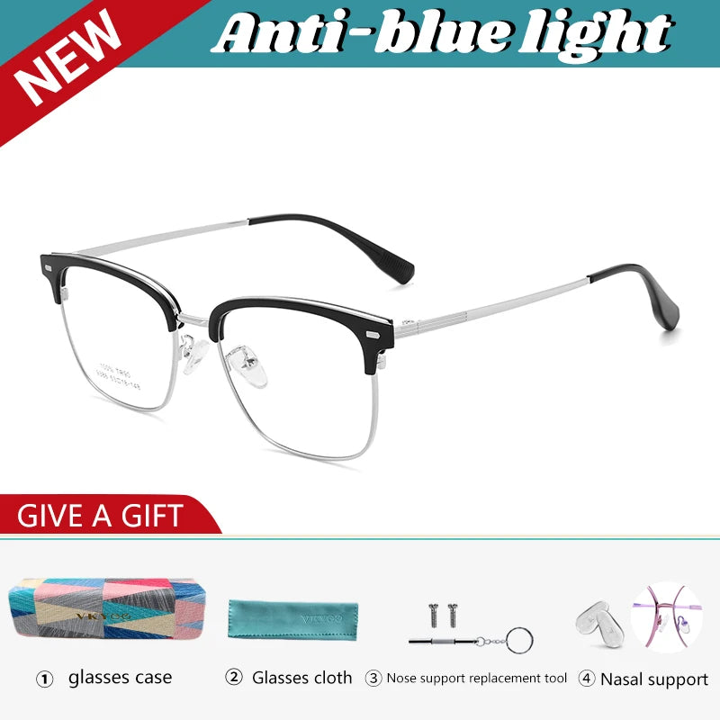 Vicky Unisex Full Rim Square Tr 90 Alloy Reading Glasses 93861