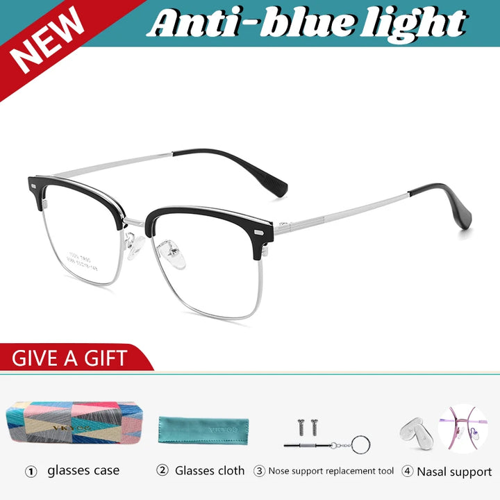 Vicky Unisex Full Rim Square Tr 90 Alloy Reading Glasses 93861