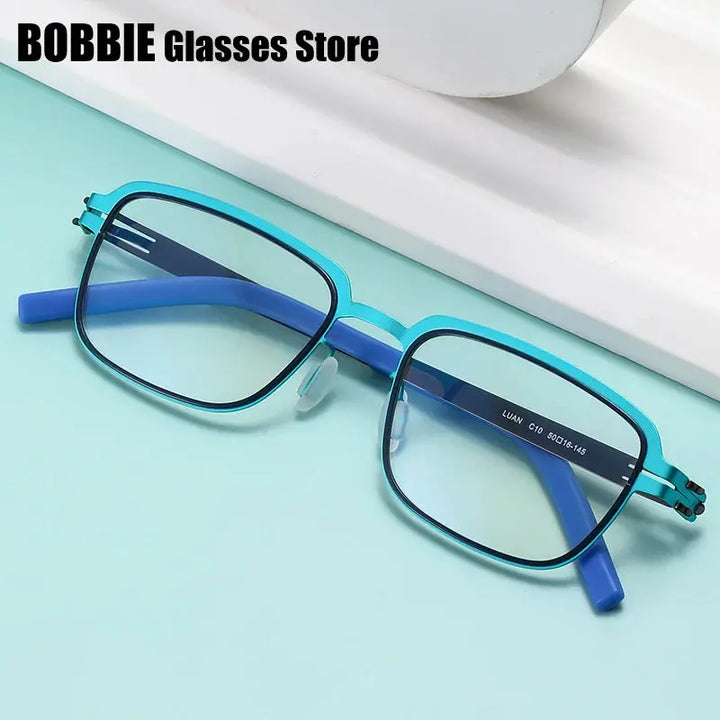 Bobbie 501638 Full Rim Unisex Square Stainless Steel Frames — view 1 | Bobbie at FuzWeb