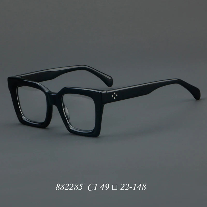 Nobler Unisex Full Rim Wide Edge Square Acetate Eyeglasses 2285 Full Rim Nobler C1  