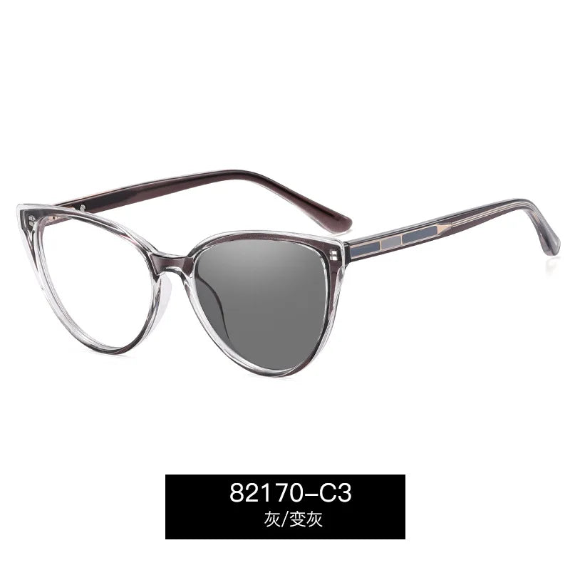 Reven Jate Women's Full Rim Oval Tr 90 Photochromic Eyeglasses 382170