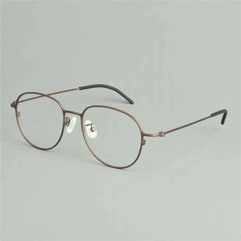 Aimee Unisex Full Rim Oval Square Titanium Eyeglasses Full Rim Aimee Bronze  