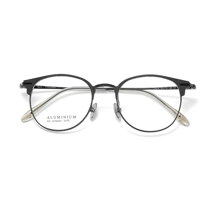 Yimaruili Unisex Full Rim Round Aluminum-Magnesium Eyeglasses 662479