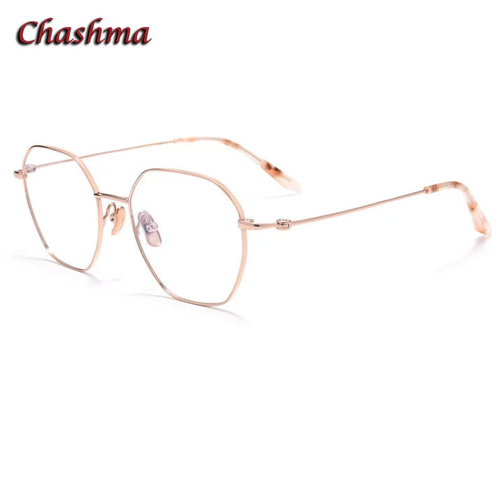 Chashma Ochki Unisex Full Rim Flat Top Oval Titanium Eyeglasses 84824