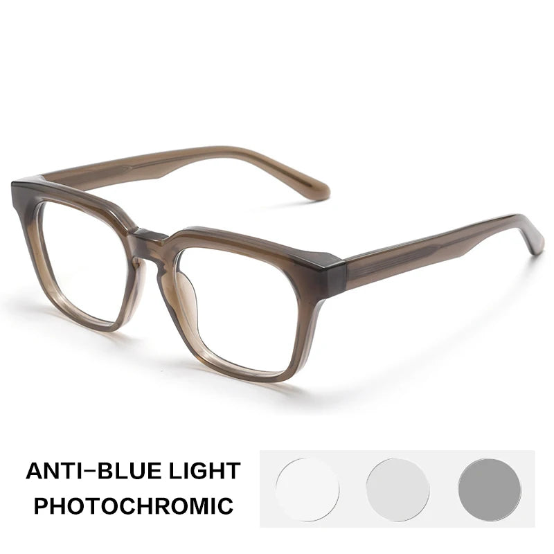 Gatenac Unisex Full Rim Square Acetate Reading Glasses G91807