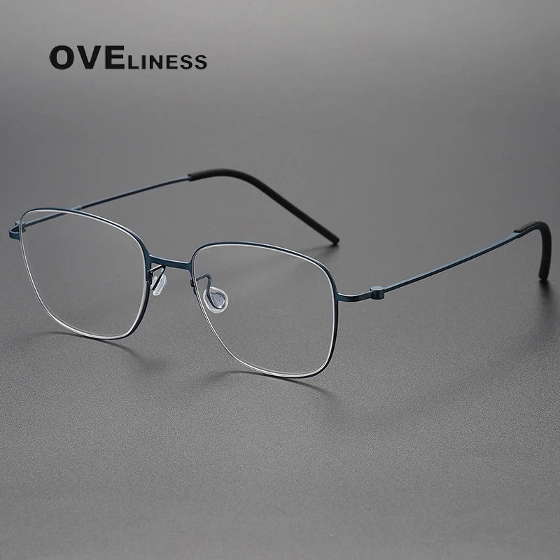 Oveliness Women's Full Rim Square Titanium Eyeglasses 5530 Full Rim Oveliness blue  