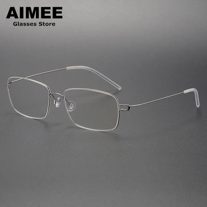 Aimee Unisex Full Rim Square Screwless Titanium Eyeglasses 5517 Full Rim Aimee Silver  