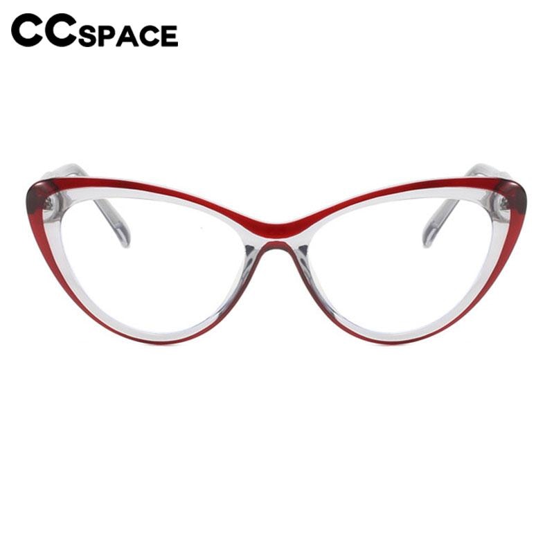 CCSpace Women's Full Rim Triangle Tr 90 Titanium Eyeglasses 56795 Full Rim CCspace   