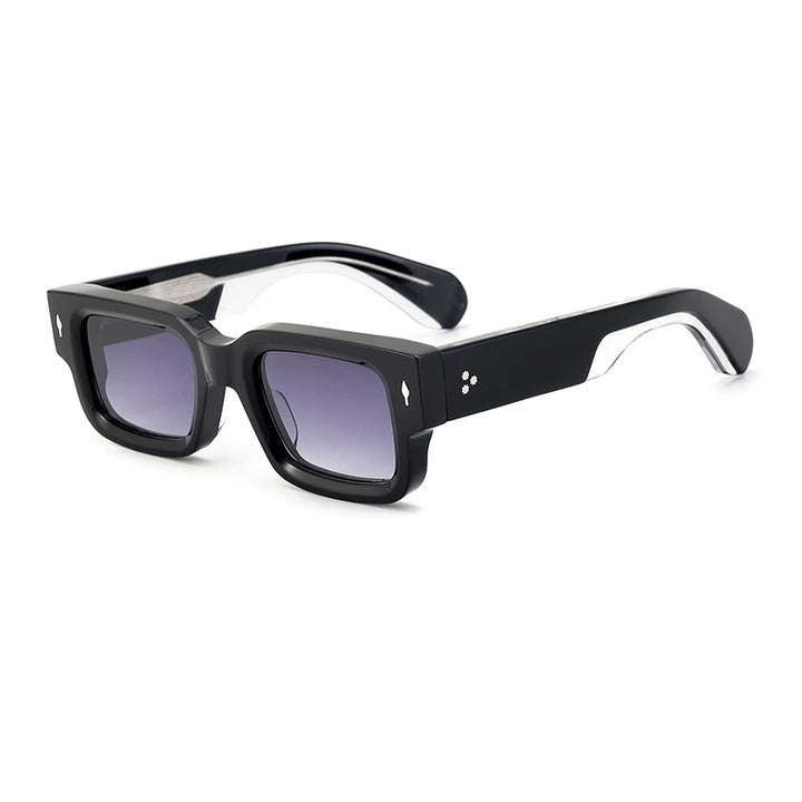 Black Mask Mens Full Rim Square Acetate Sunglasses BmscarII Sunglasses Black Mask   