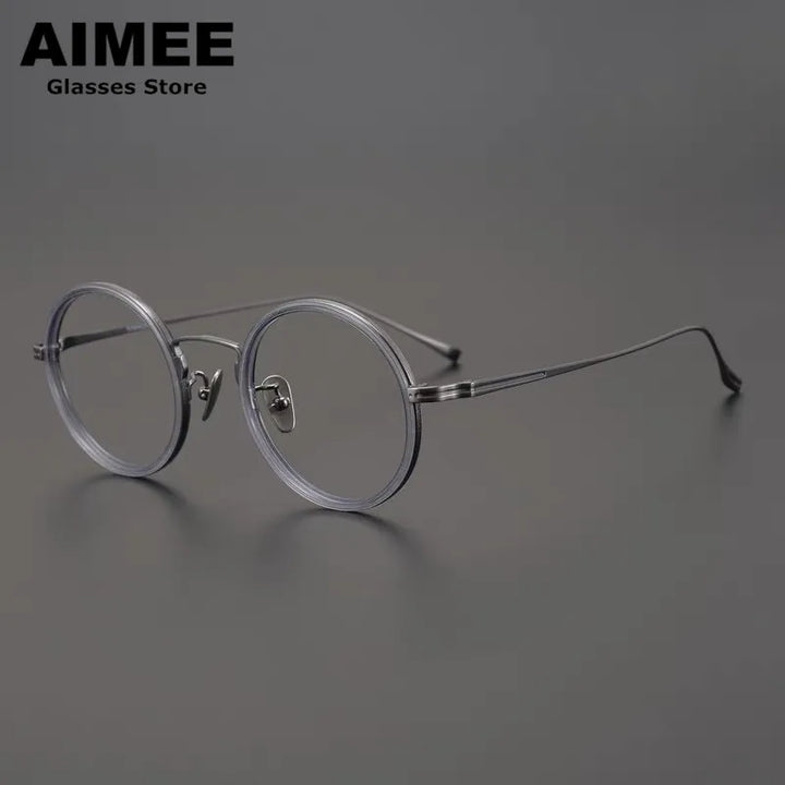 Aimee Unisex Full Rim Round Oval Titanium Eyeglasses 1061 Full Rim Aimee   