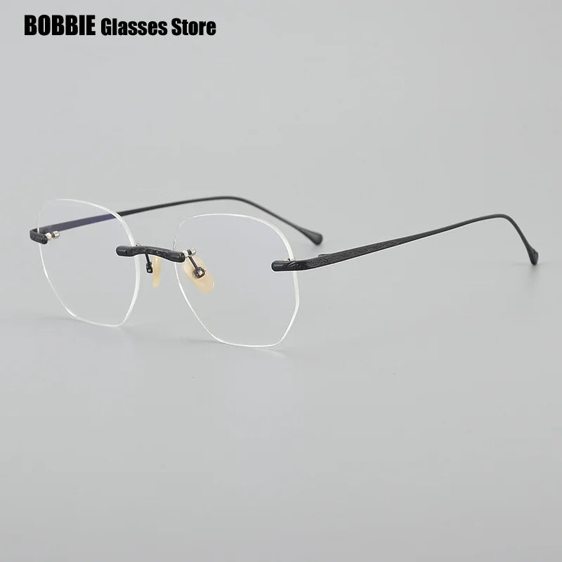 Bobbie Women's Rimless Flat Top Oval Titanium Eyeglasses 935932