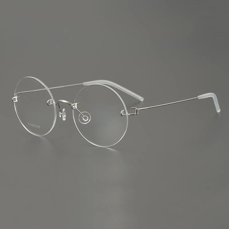 Bobbie Women's Rimless Round Screwless Titanium Eyeglasses 963356