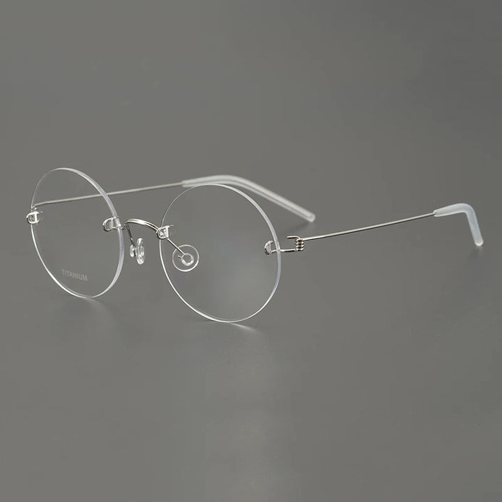 Bobbie Women's Rimless Round Screwless Titanium Eyeglasses 963356