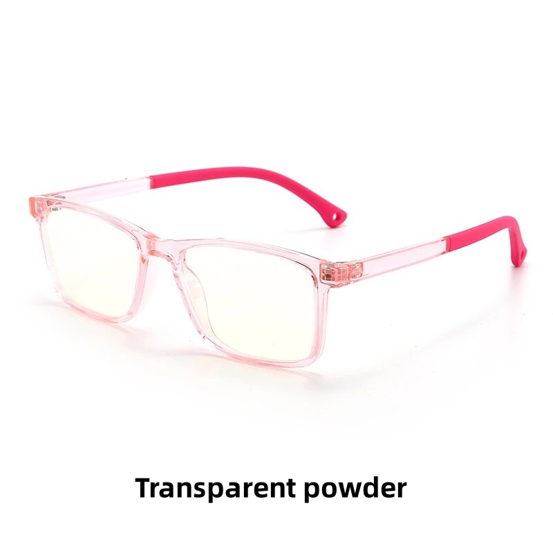 KatKani Children's Unisex Full Rim Square Tr 90 Eyeglasses F8500 Full Rim KatKani Eyeglasses Transparent Pink  