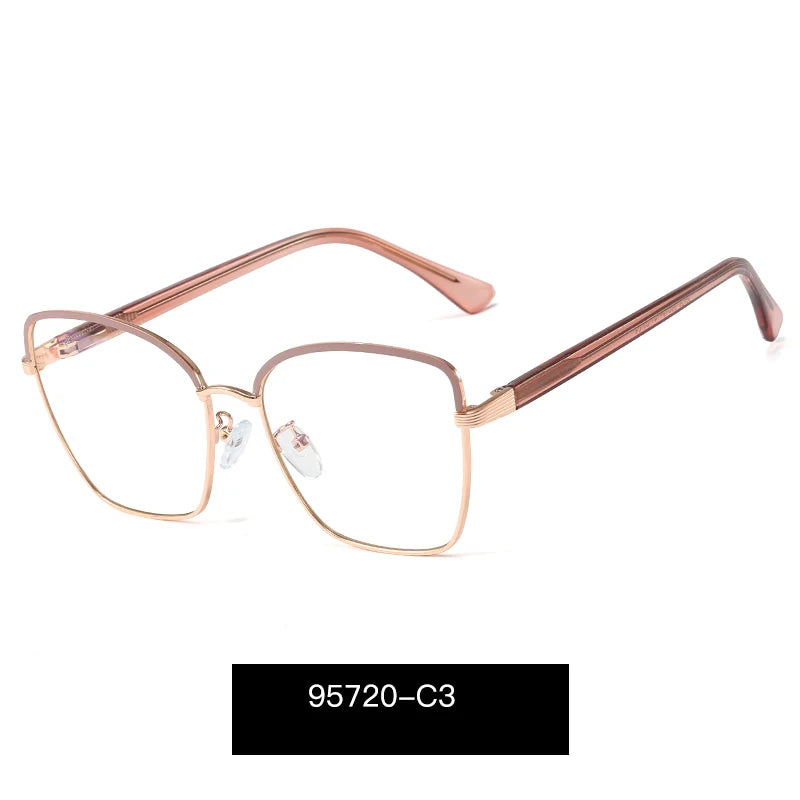 Handoer Women's Full Rim Square Cat Eye Tr 90 Alloy Eyeglasses 95720