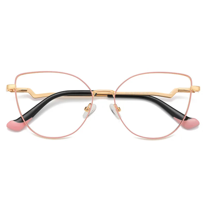 Zirosat Women's Full Rim Oval Cat Eye Alloy Eyeglasses 53043