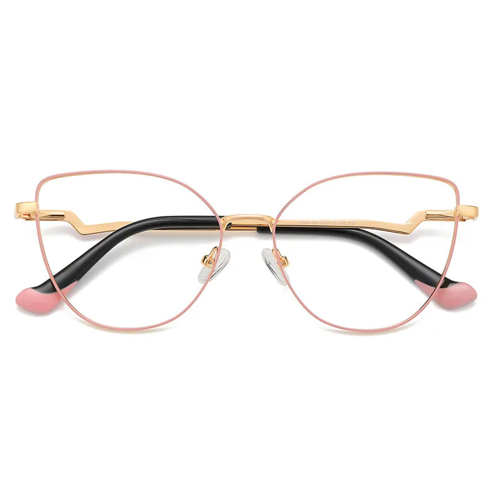 Zirosat Women's Full Rim Oval Cat Eye Alloy Eyeglasses 53043