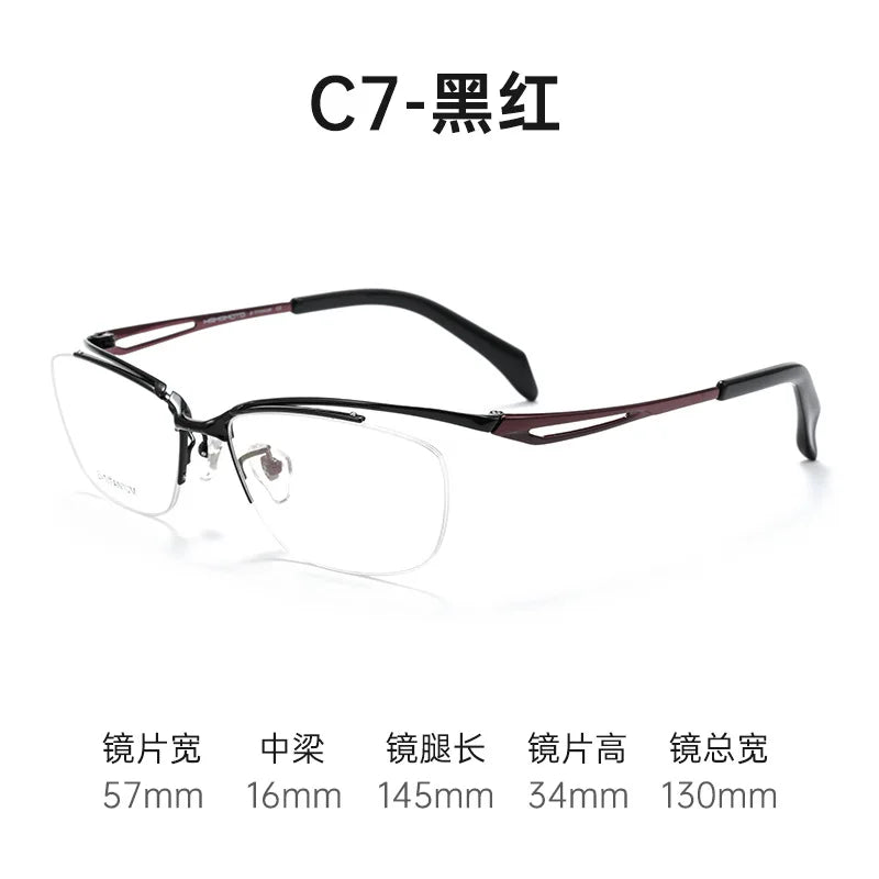 Bclear Women's Semi Rim Oval Square Brow Line Titanium Eyeglasses 842276