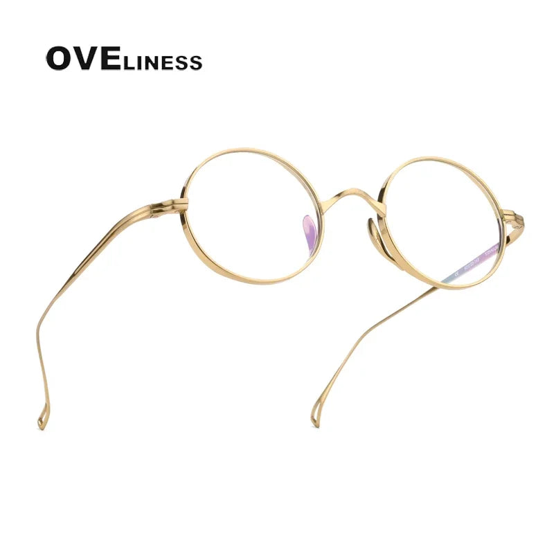 Oveliness Unisex Full Rim Round Titanium Eyeglasses R10518 Full Rim Oveliness   