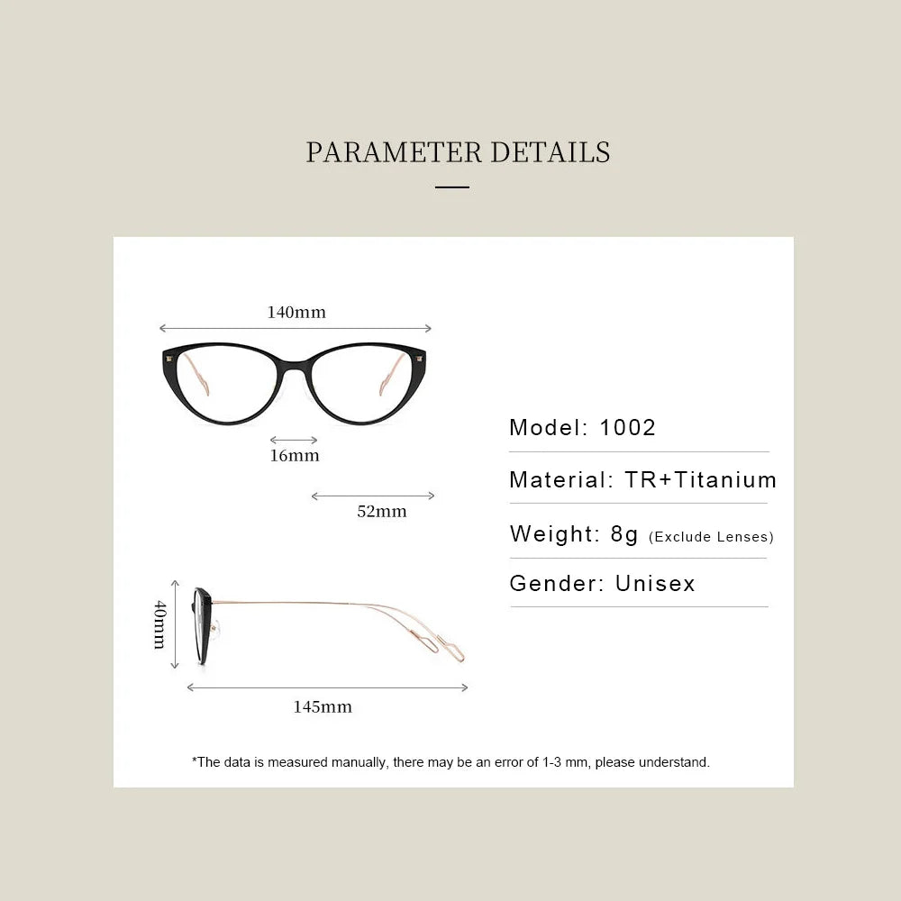 Gmei Optical 1002 women's cat eye TR90 prescription eyeglasses — view 2