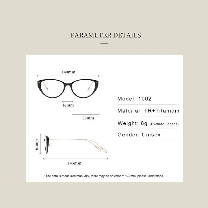 Gmei Optical 1002 women's cat eye TR90 prescription eyeglasses — view 2