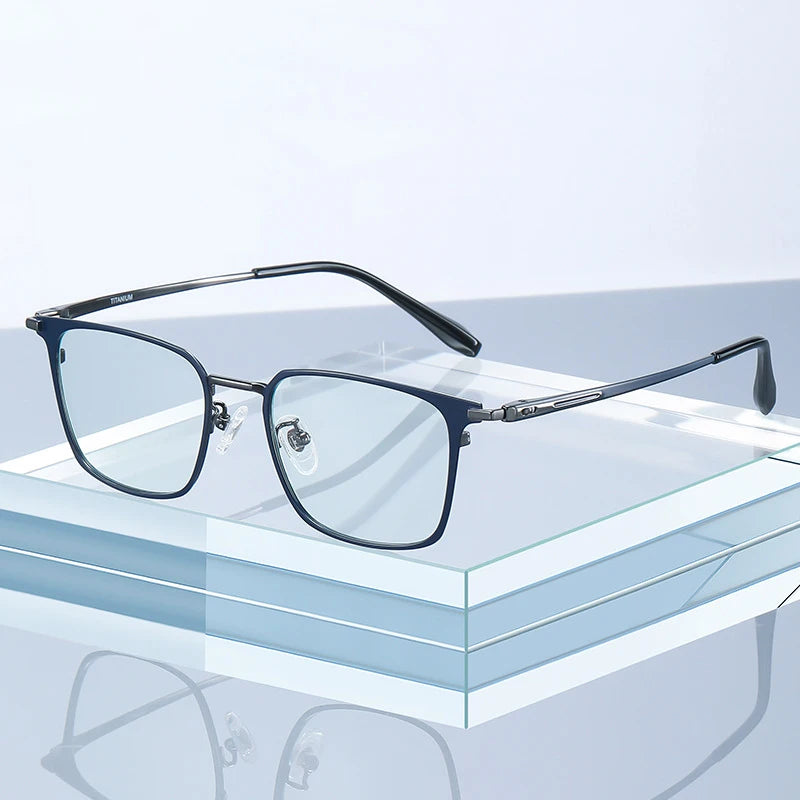 Hotochki Men's Full Rim Big Square Alloy Eyeglasses 27919