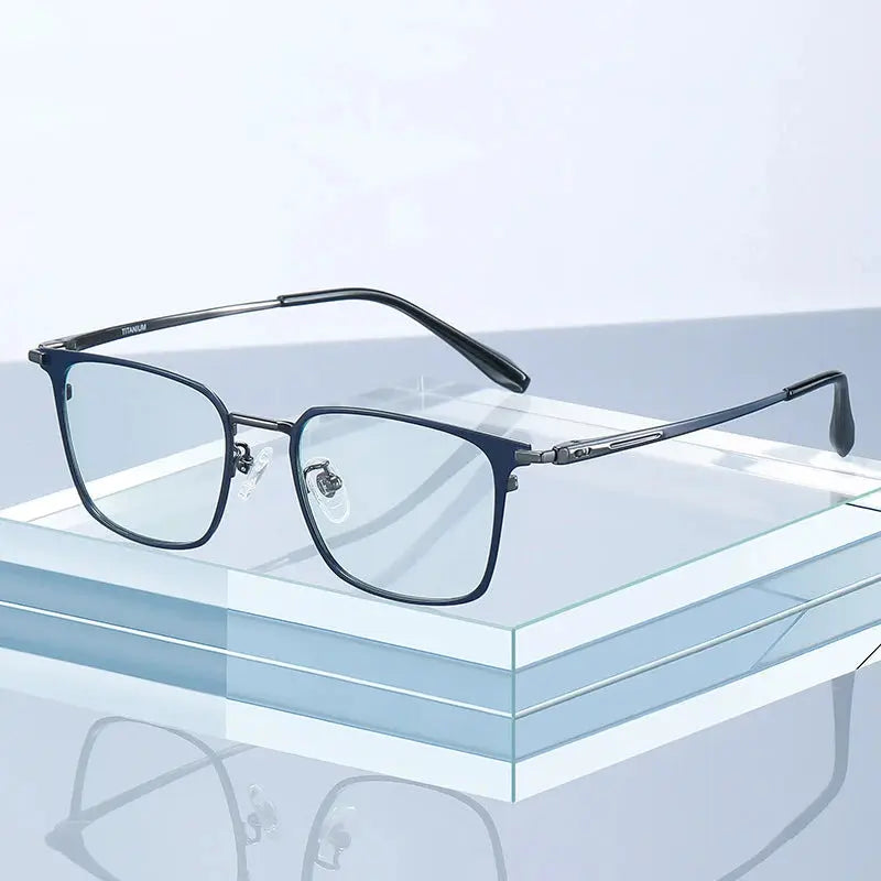 Hotochki Mens Full Rim Square Titanium Frames 919000 — view 1 | Hotochki at FuzWeb
