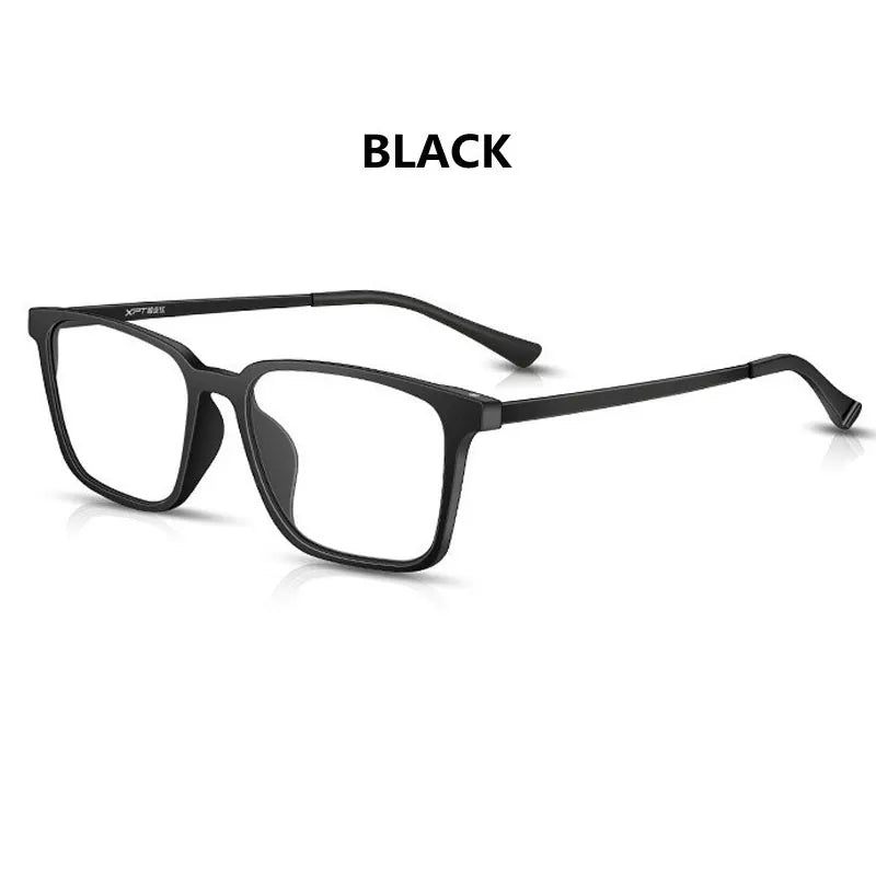 Kocolior Unisex Full Rim Square Tr 90 Titanium Hyperopic Reading Glasses 98221 Reading Glasses Kocolior Black China 0
