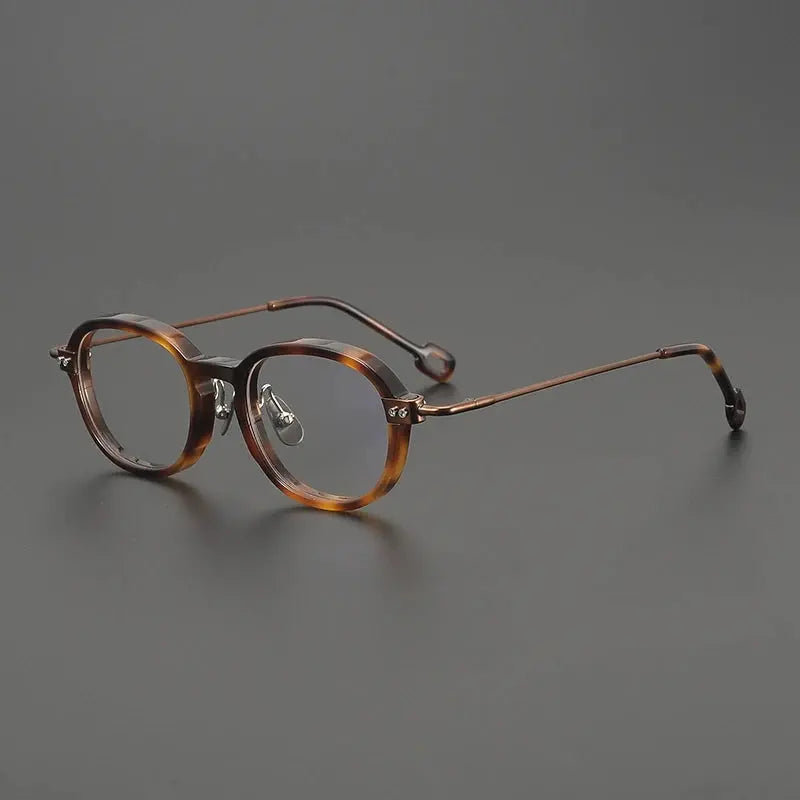 Gatenac Unisex Full Rim Big Square Acetate Titanium Eyeglasses 679010 FuzWeb